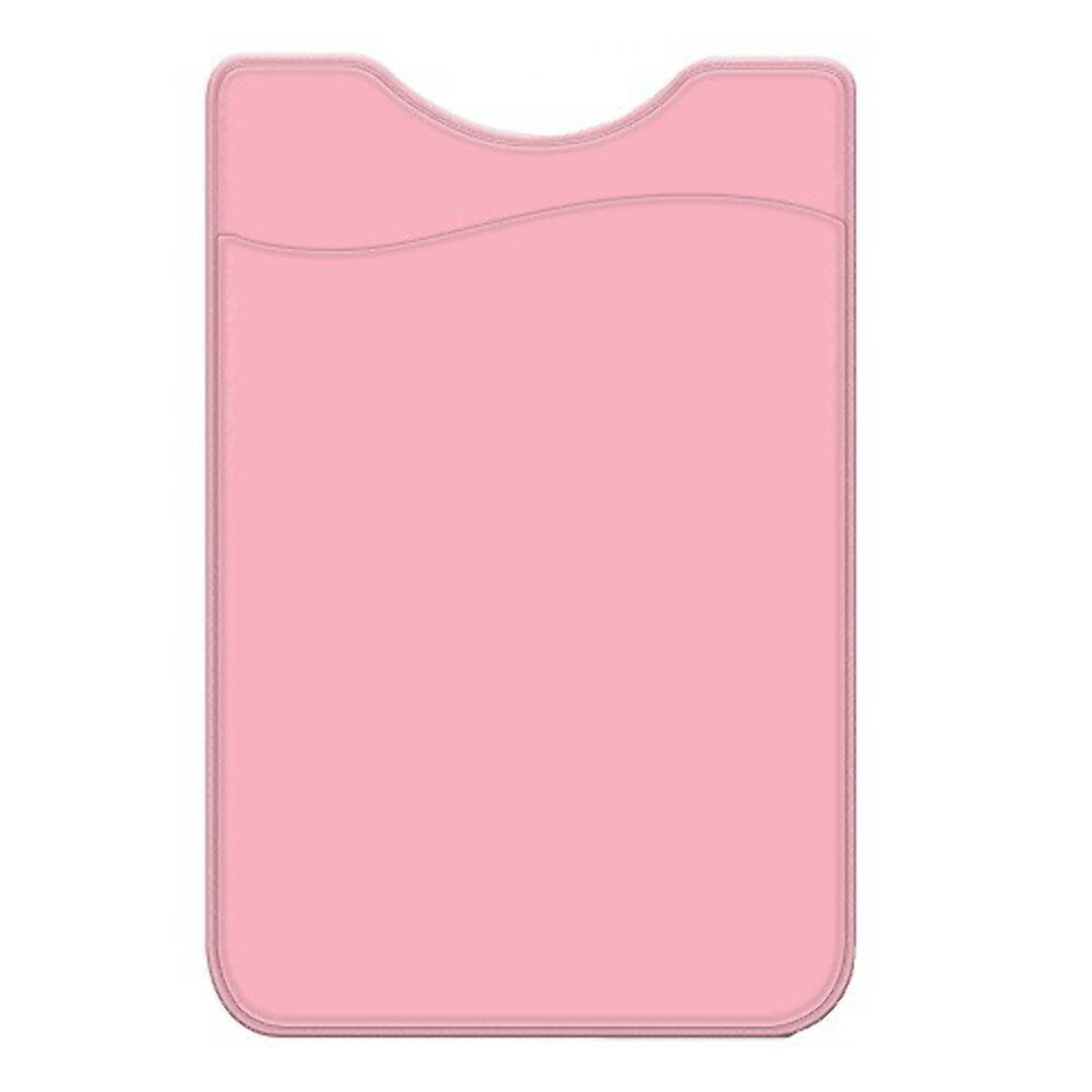 Stick-On Adhesive Silicone Cell Phone Card Holder LIGHT PINK