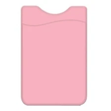 Stick-On Adhesive Silicone Cell Phone Card Holder LIGHT PINK