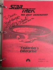 star trek script TNG autograph eric stillwell Yesterdays Enterprise (binder)