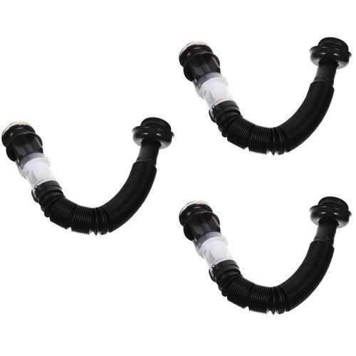 Set of 3 Wash Basin Drain Flexible Hose for outside Bathroom Sink