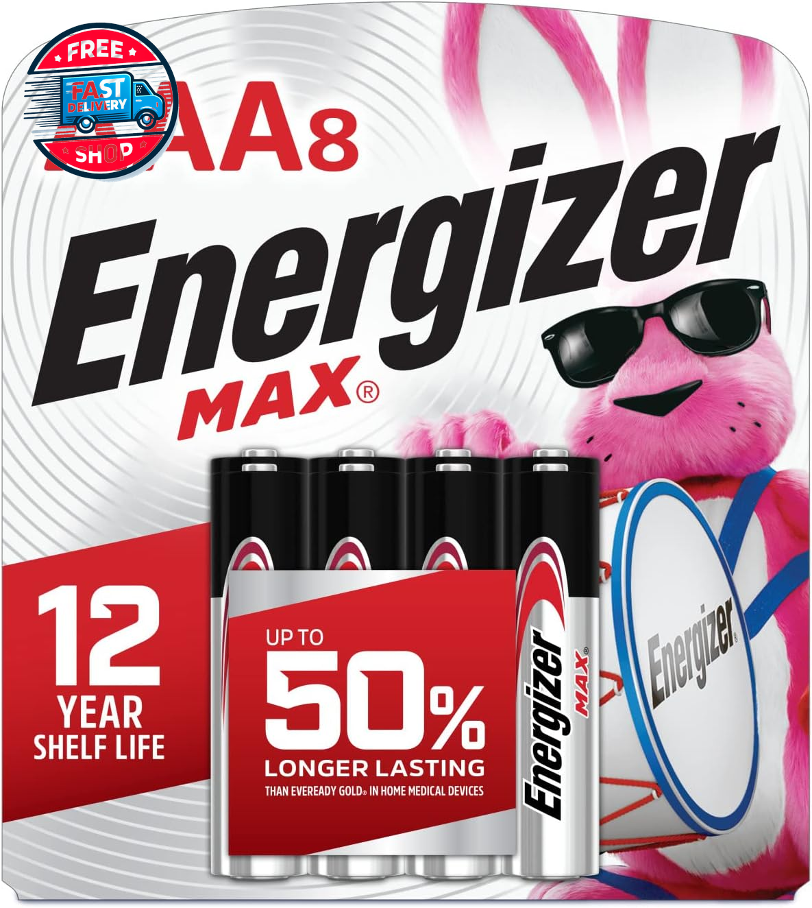 AAA Batteries, Max Alkaline, (Pack of 8)-image