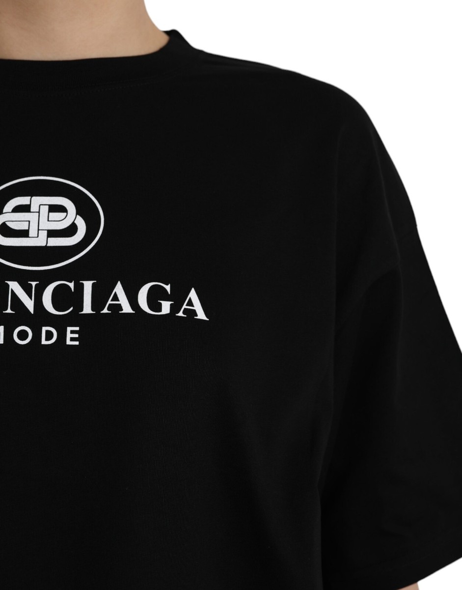 BALENCIAGA T-shirt Black Cotton Logo Crew Neck Short Sleeves BALENCIAGA T-shirt Black Cotton Logo Crew Neck Short Sleeves