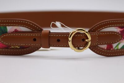 Salvatore Ferragamo FLORAL Brown Leather Belt Size 85 | eBay display picture 1