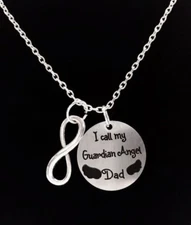 Memorial Necklace Dad I Call My Guardian Angel Dad Father In Heaven Jewelry
