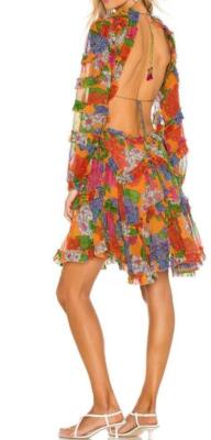 Zimmermann Riders Frill Mini Dress | Mango Floral, Open Back
