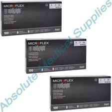 *300-Gloves* Microflex MidKnight Powder-Free Nitrile Medical X-Small MK-296-XS