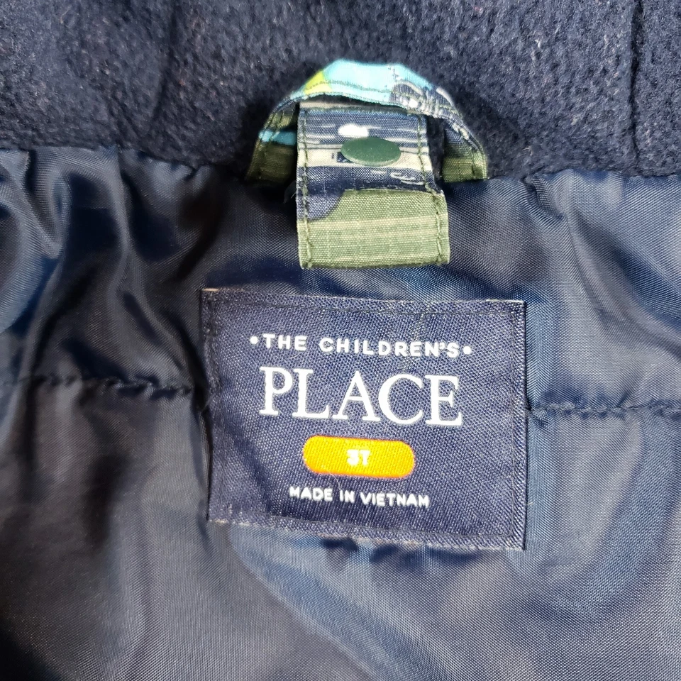 3T The CHILDREN'S PLACE 3 in 1 CARS Hooded Winter Fall Jacket Parka w/ Gloves. - Image 3 of 4