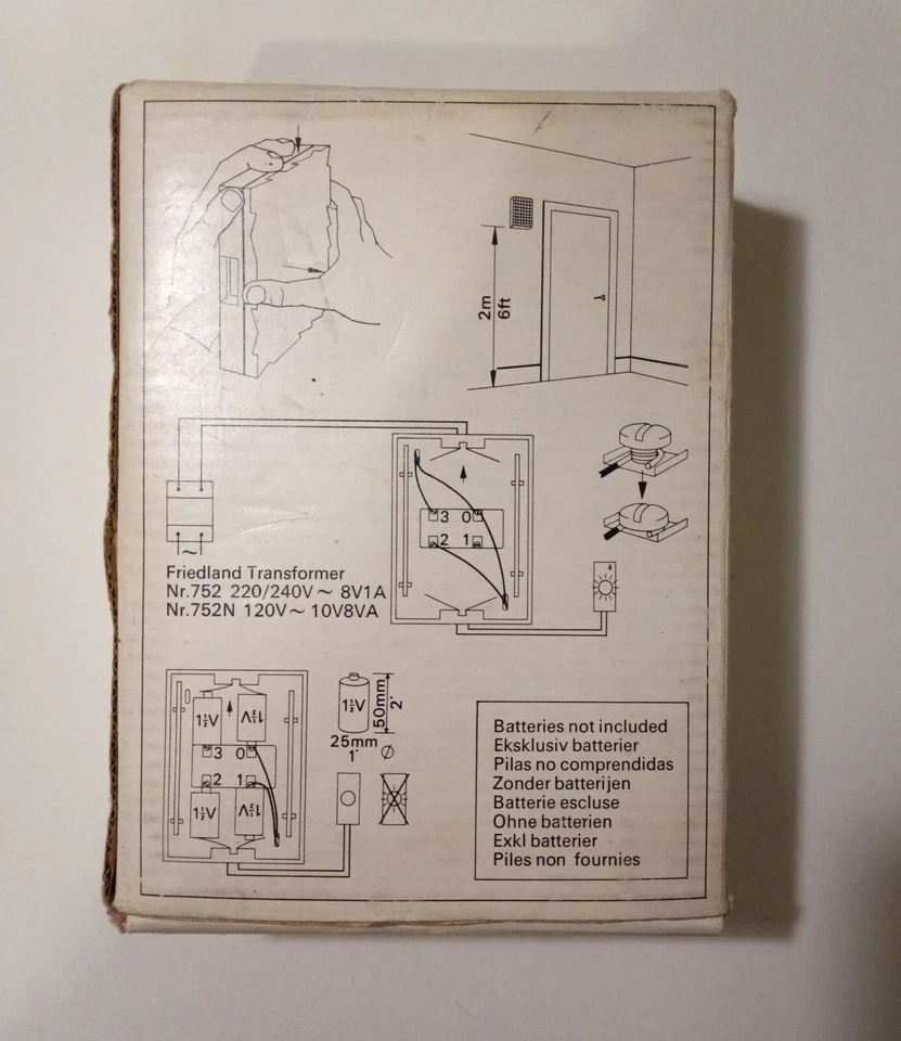 Timbre de puerta Friedland 107 faceta vintage años 70 y timbre de sésamo -- Nuevo de Lote Antiguo Foto 2 de 4