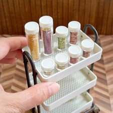 8PC Dollhouse 1:12 Scale Miniature Food Storage Jars Clear Bottles Set Accessory
