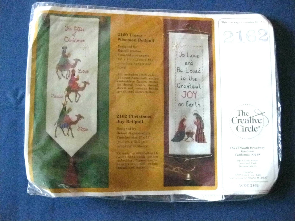 Creative Circle Christmas Joy Bellpull Jesus Mary Joseph Cross Stitch Kit New - Image 2 of 3