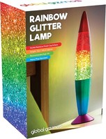Global Gizmos 48639 16 Rainbow Glitter Lamp/Retro Nostalgia/Relaxing Mood Ligh