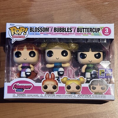 SDCC 2023 FUNKO POWERPUFF GIRLS DIAMOND 3 PACK LE1000 EXCLUSIVE w
