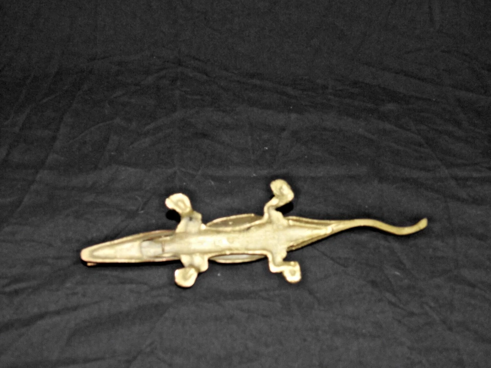 Vintage MCM Solid Brass Alligator Crocodile Nutcracker Figurine 10" Long - Image 3 of 4