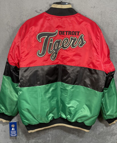 Detroit Tigers Starter MLB Black History Month Sports Bomber Jacket Sweater XL - Picture 14 of 22