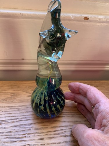 Mdina Glass Seahorse design Signed Paperweight Figurine Malta Art Glass VGC - Picture 7 of 17