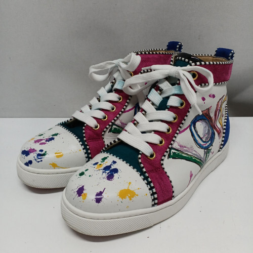 SALE 即発 Christian Louboutin LOUIS ORLATO FLAT CLパターン Christian Louboutin LOUIS ORLATO FLAT CALF WHITE/MULTI, US5