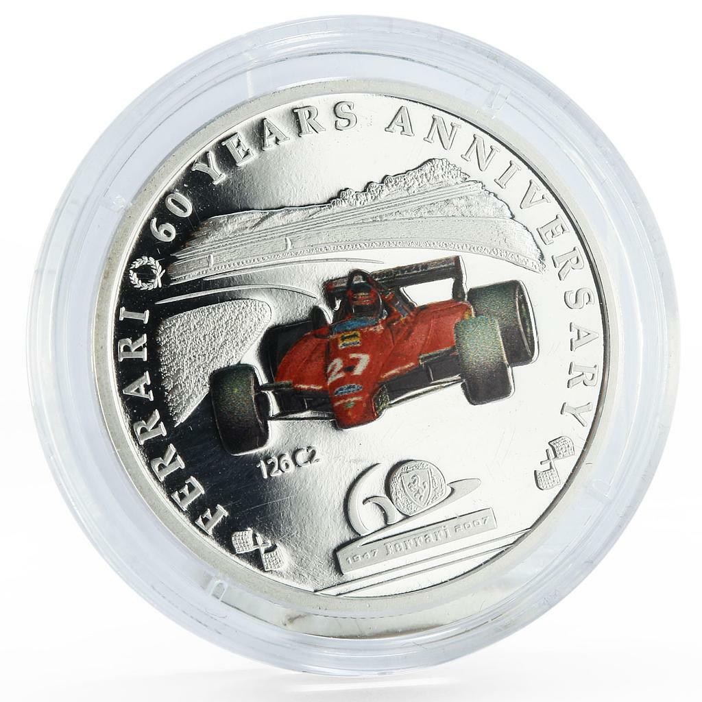 FERRARI 60TH ANNIVERSARY シルバー Palau 2 dollars 60th Anniversary of Ferrari 126 C2 Bolide silver