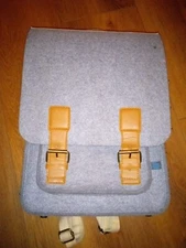 Mad Rabbit Kicking Tiger Backpack grey brown outer 16"x12"x5"