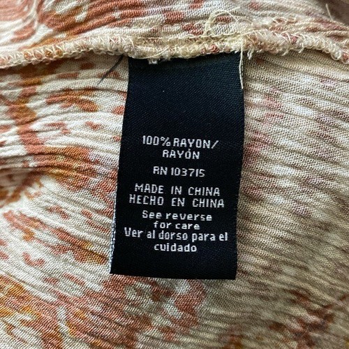 Zac & Rachel Tan Multi-Print Long Sleeve Button Front Tunic Top Size XL - Picture 6 of 7