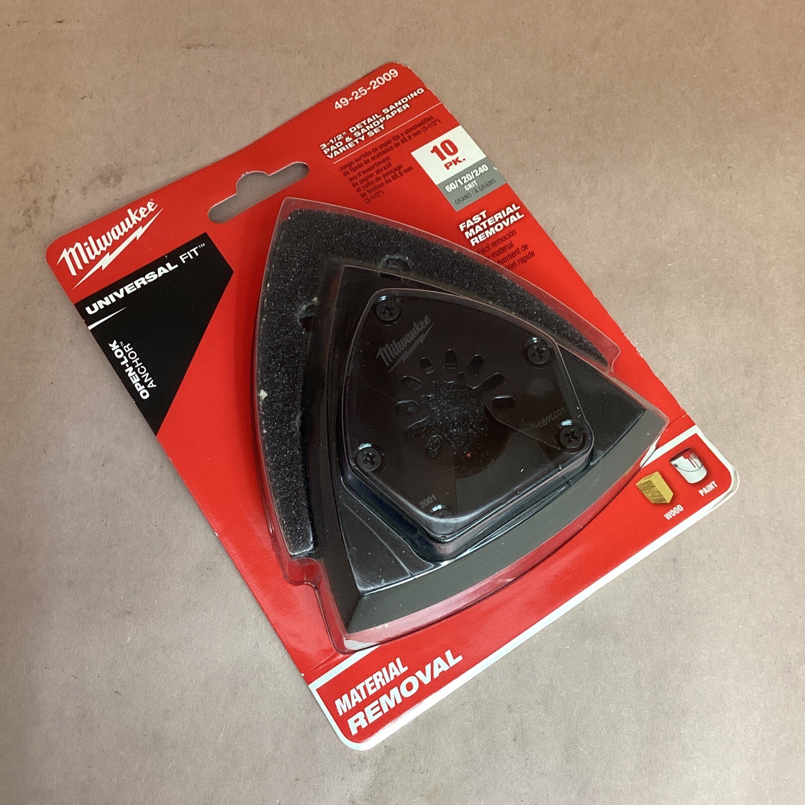 Milwaukee 49252009 OPENLOK 31/2'' Triangle Sanding Pad with Asst