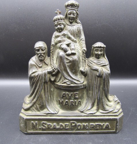 Vintage Metallguss Nuestra Senora de Pompeya/Pompei Mary Industria Argentina 6,5