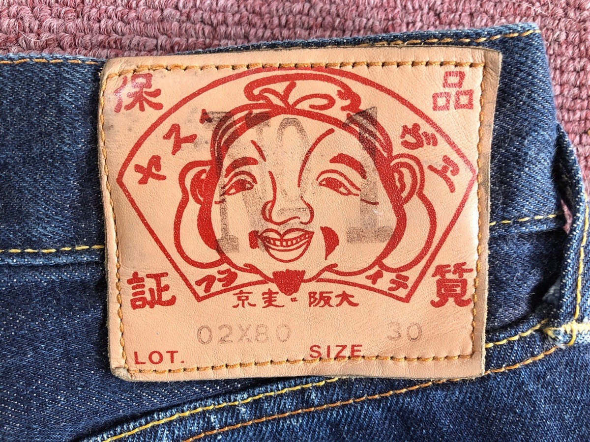 EVISU JAPAN SELVEDGE JEANS SIZE 28 X 27 BLUE EUROPE EDITION MADE