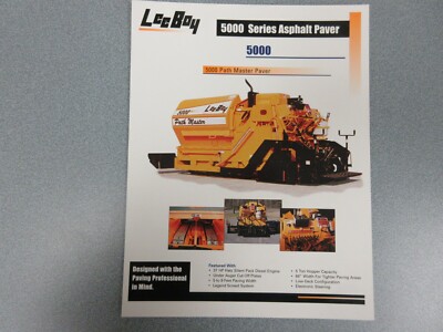 Leeboy 5000 Asphalt Paver Color Sales Sheet 2 Pages