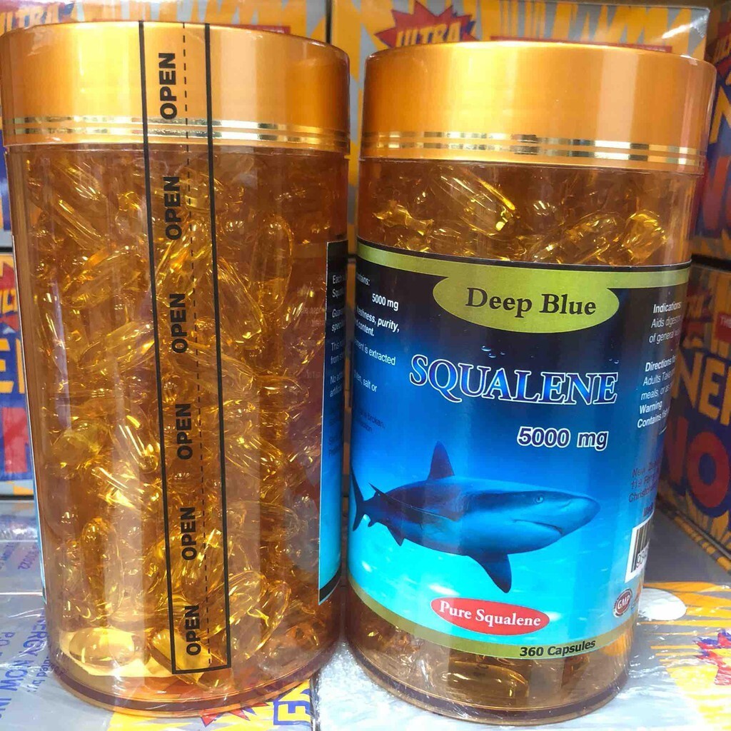 Deep Blue Squalene 5000mg.Sea Shark Liver Oil Omega 3 Detoxify Toxin