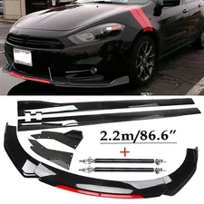For Dodge Dart GT SXT Front Bumper Lip Splitter Spoiler Side Skirt Glossy Black
