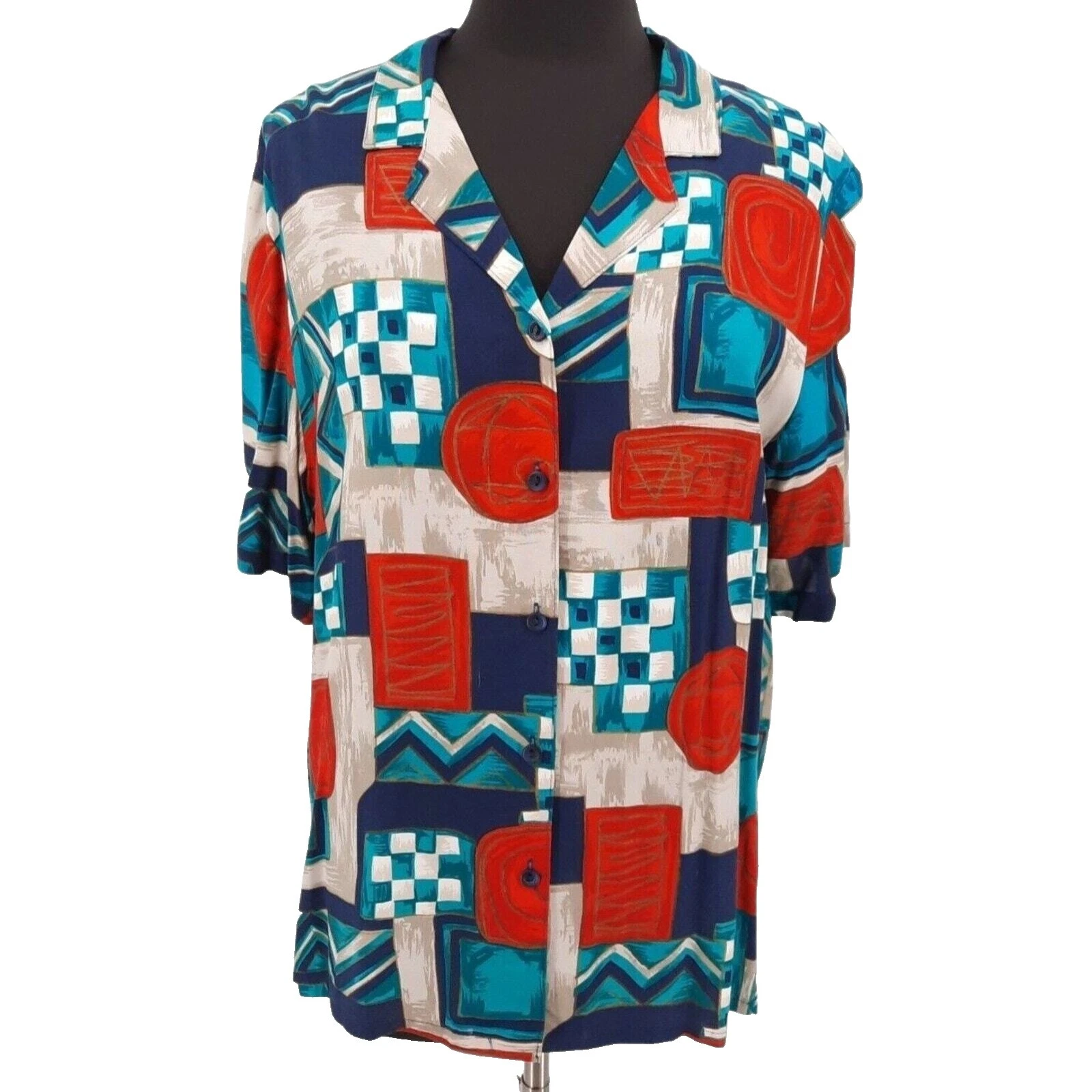 Geometric Regular Size 1980s Vintage Tops for Women