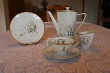 Hutschenreuther Diadem Sicilia 6 Piece China Grouping 1950's Teapot/Coffee