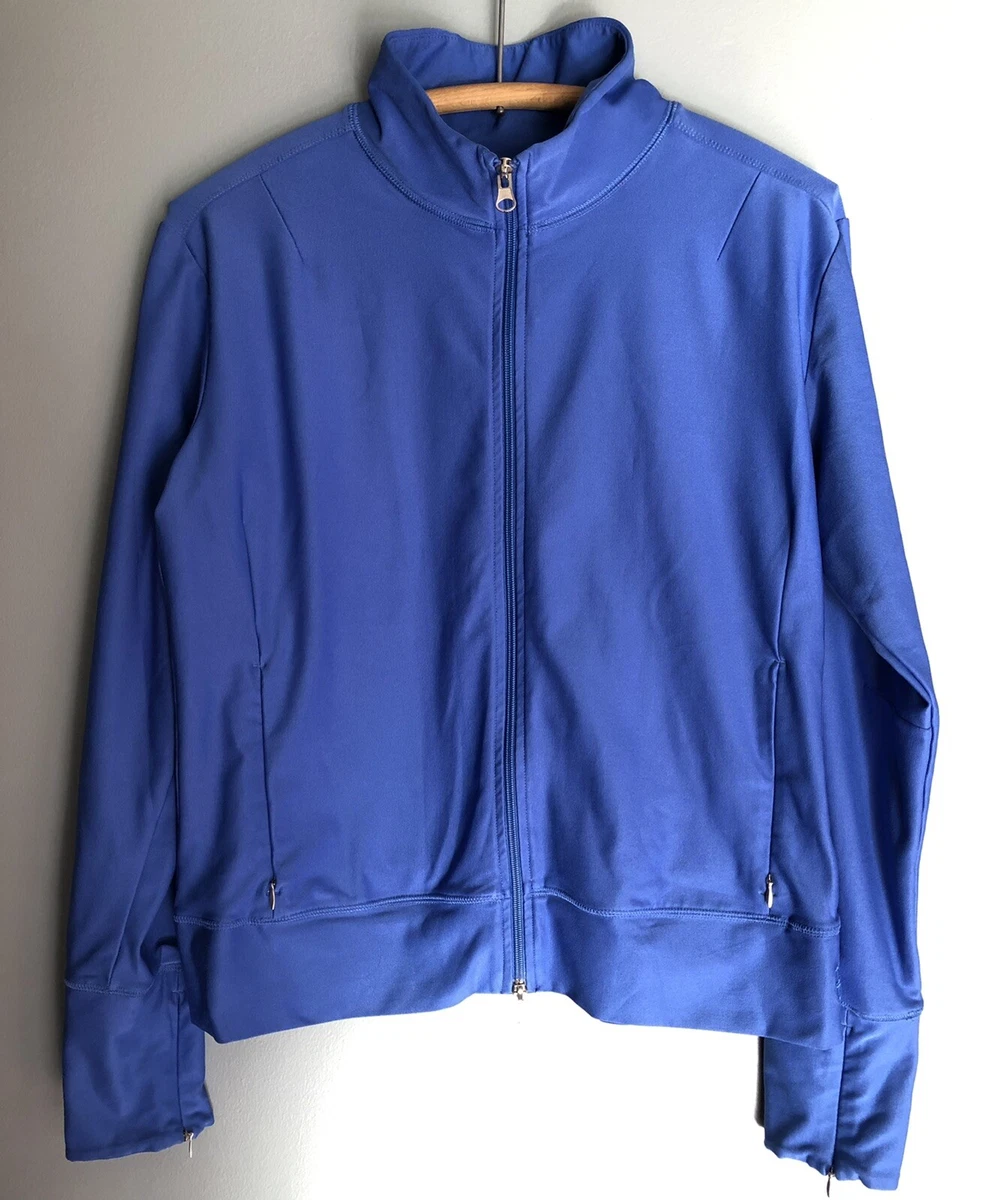 LUCY Activewear Jacket- Full Zip w/Zip Pockets - L Blue | eBay