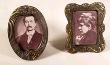 Miniature Pewter Victorian Themed Frames Mini Family Portraits Set Of 2