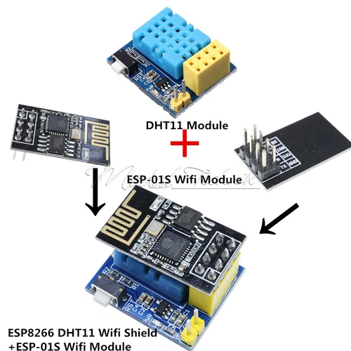 ESP8266 ESP-01/01S DHT11 Temperature & Humidity WIFI Wireless Transceiver Module