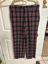 60s Pendleton Plaid Wool Pants Trousers Mens 36x31 Classic made USA Disco Golf