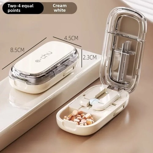 Portable Pills Cutter Dustproof Adjustable Tablet Splitter Daily Pill Storage AU - Picture 9 of 13