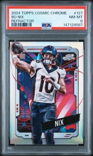 2024 TOPPS COSMIC CHROME REFRACTOR #127 BO NIX ROOKIE RC PSA 8