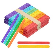 150Pcs Crafts Sticks, 4.5 Inch Wooden Sticks for Crafts, Multicolor