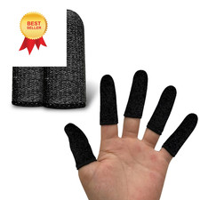 YERGOFE 10 PCS Finger Cots Cut Resistant Protector - Covers for Black