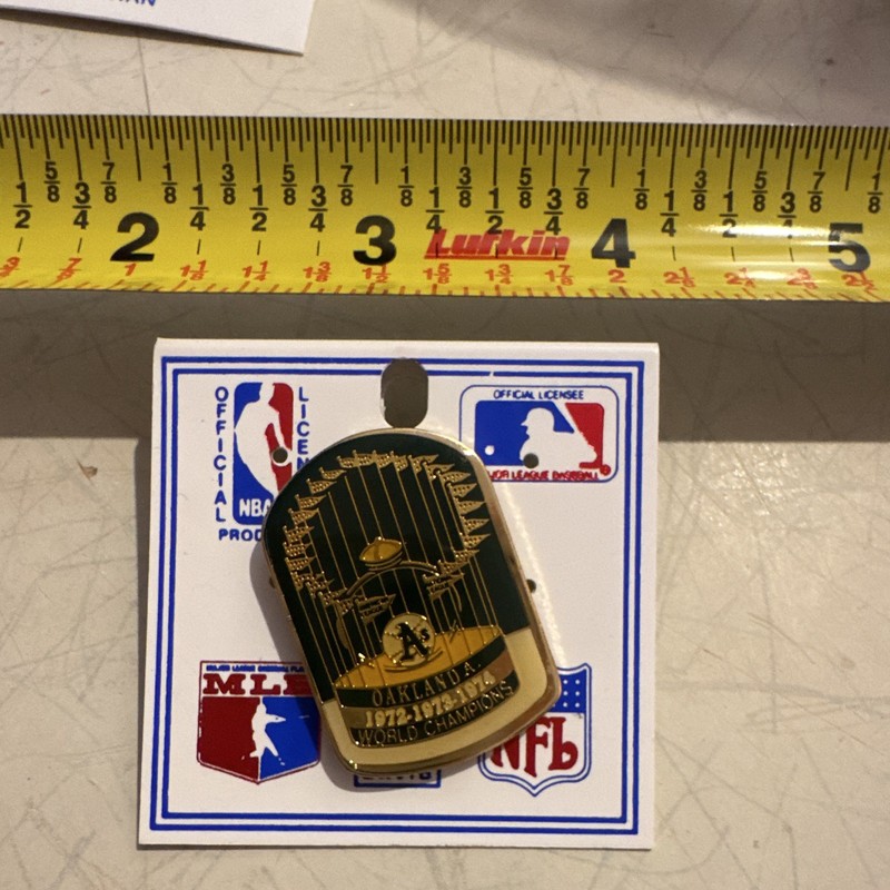 Oakland Athletics A's 1972-1974 World Champions Pinback Lapel Pin
