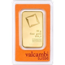 50 Gram Valcambi Gold Bar (New w/ Assay) 5352.98 per troy oz