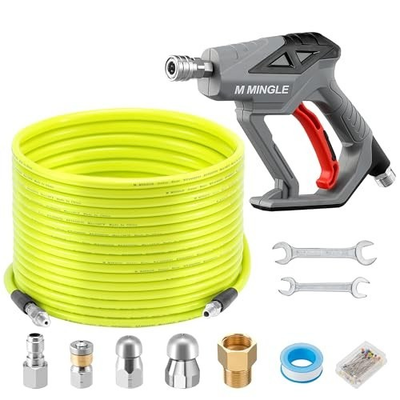 #ad Sewer Jetter Kit for Pressure Washer 100 FT Drain Cleaner Hose with Power Washe $75.99