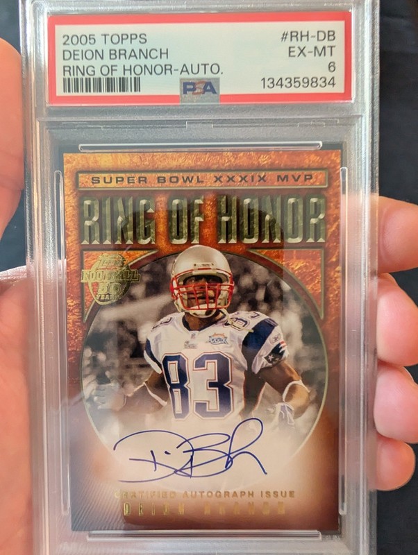 2005 Topps Deion Branch Ring of Honor Autograph Auto PSA 6 Patriots 