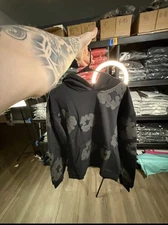 Black and Grey Denim Tears Hoodie Size Medium Brand New with Tags In Hand