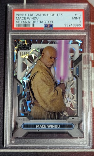 2023 Star Wars High Tek Mace Windu Krykna Diffractor 02/99 PSA 9 MINT! - Picture 3 of 3