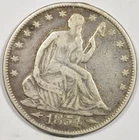 1854 SEATED LIBERTY HALF DOLLAR ~ NICE VF!  INV#2