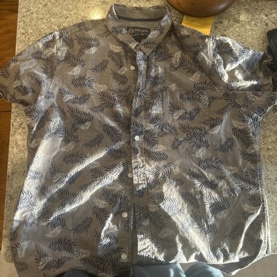 American Rag Mens M Floral Short Sleeve Button Up Shirt Casual
