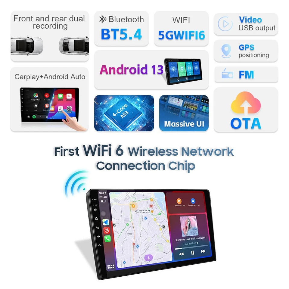 Stereo For Toyota Tacoma 2005-2015 Apple Carplay Android 13.0 Car Radio WiFi GPS Foto 3 de 4