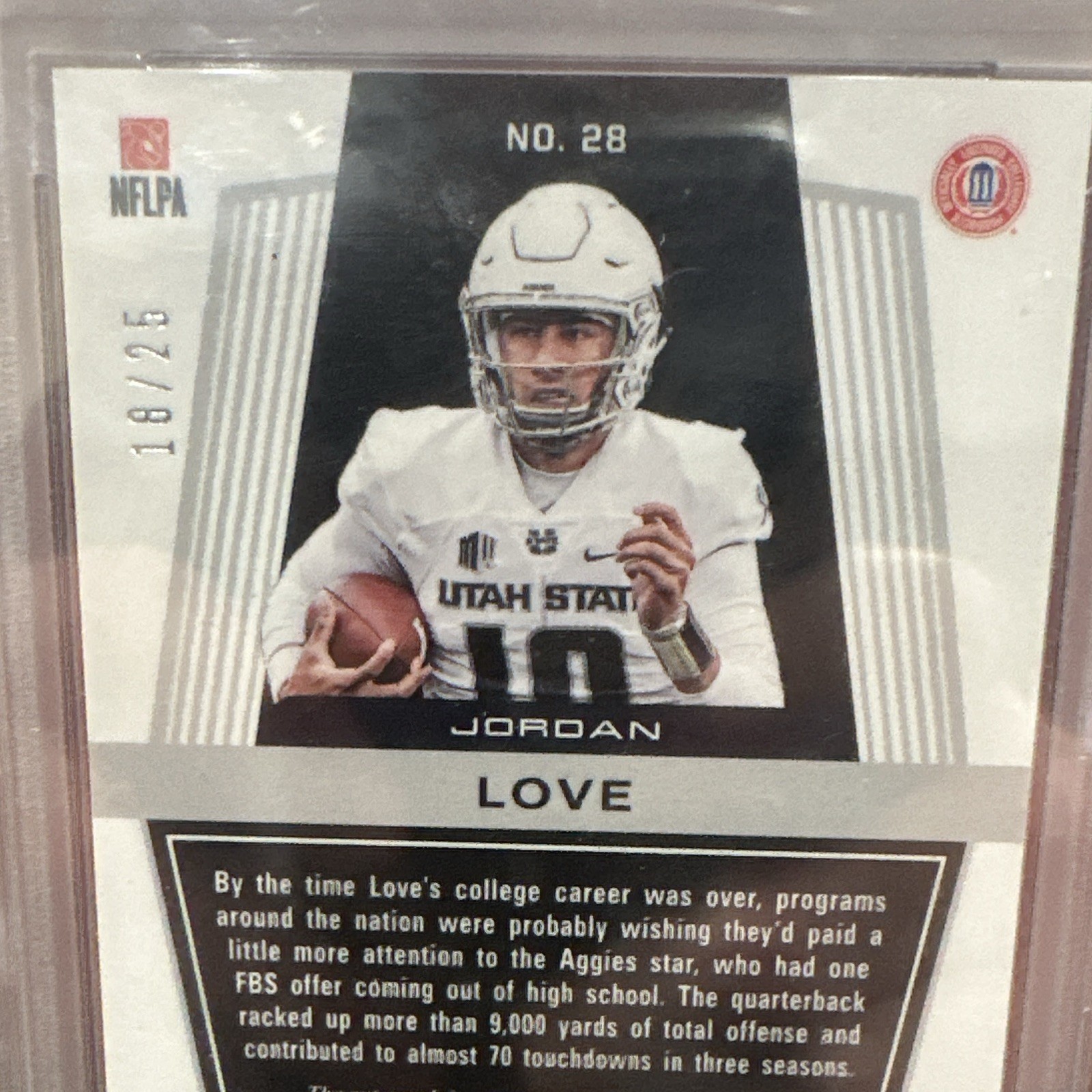 Panini 2020 Obsidian DP Jordan Love RC Auto PSA 10 numbered /25 view 4