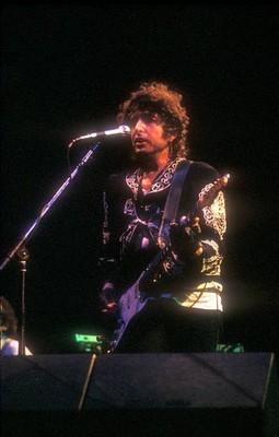 Bob Dylan singer during a concert at Bercy Paris October 7 1987 Old Photo